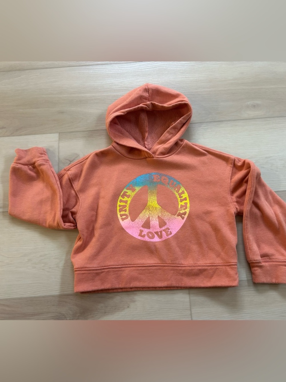 Girls old navy cropped peace sign sweatshirt